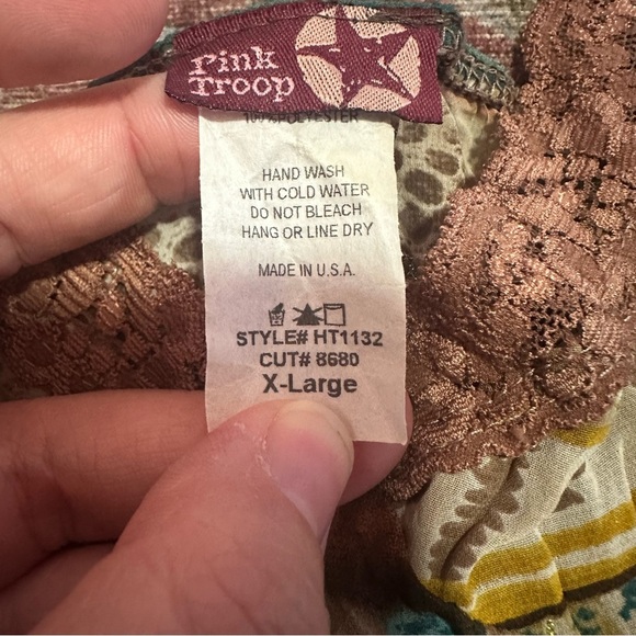 Y2K Boho Multicolor cami top with lace details size XL - Picture 13 of 14